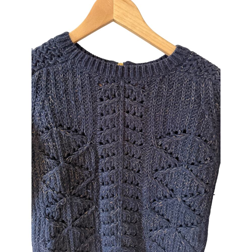 AllSaints Chunky Knit Back Zipper Detail Sweater Black 4 - Picture 2 of 5